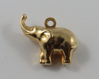 Elephant 10K Gold Vintage Charm For Bracelet