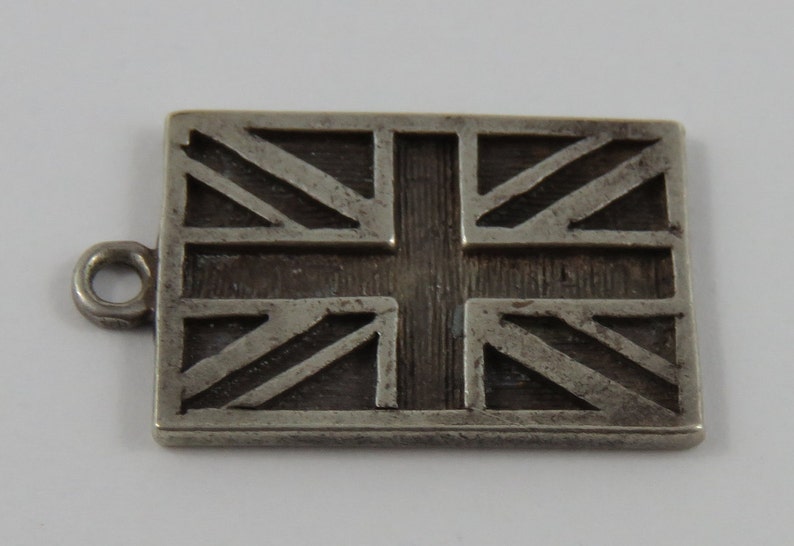 The Union JackUnited Kingdom Flag Sterling Silver Vintage Charm For Bracelet