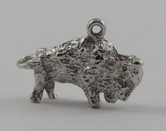 Bison Sterling Silver Vintage Charm For Bracelet