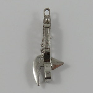 Bottle Opener & Corkscrew Mechanical Sterling Silver Vintage Charm For Bracelet image 2