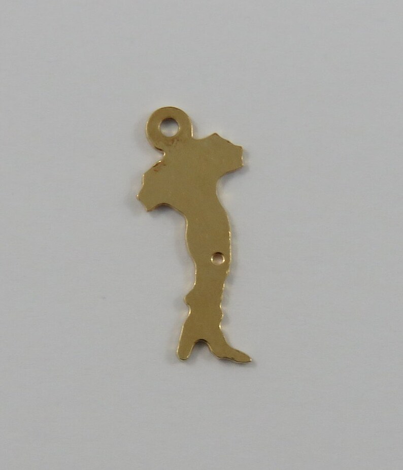 Map of Italy 14K Gold Vintage Charm For Bracelet