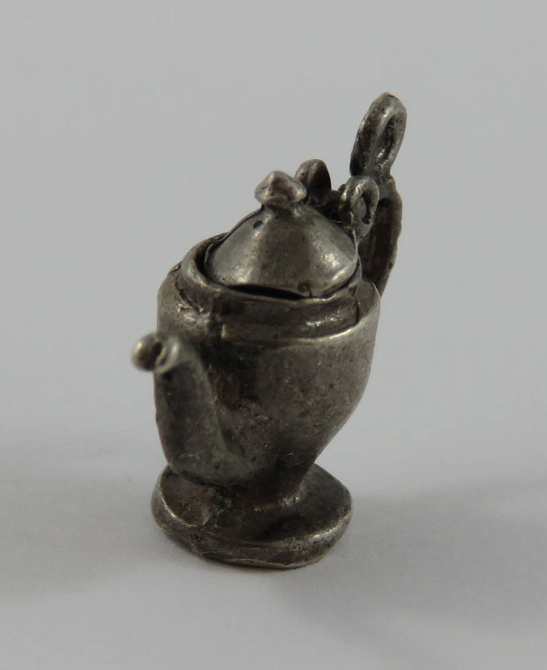 Teapot Mechanical Sterling Silver Vintage Charm For Bracelet