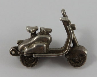 Moped Mechanical Silver Vintage Charm For Bracelet