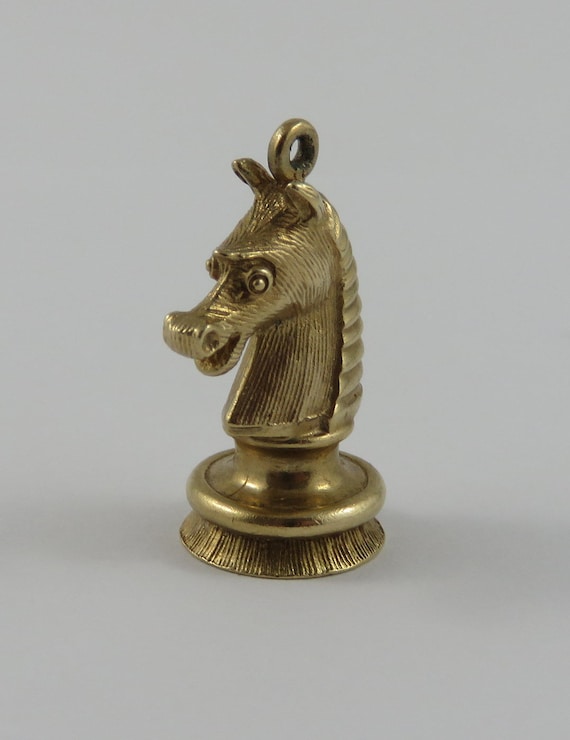 Charm - Chess Piece, Antique Gold