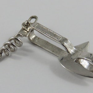 Bottle Opener & Corkscrew Mechanical Sterling Silver Vintage Charm For Bracelet image 6