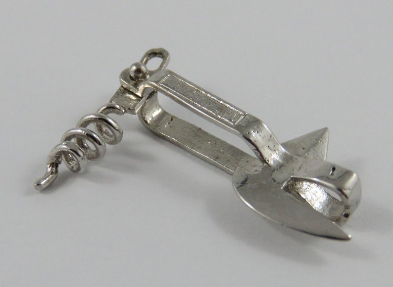 Bottle Opener & Corkscrew Mechanical Sterling Silver Vintage Charm For Bracelet image 6