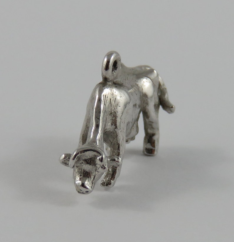 Cow Sterling Silver Vintage Charm For Bracelet