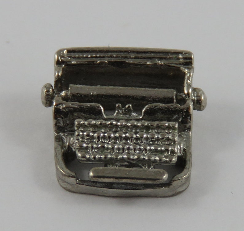Typewriter Sterling Silver Vintage Charm For Bracelet