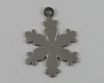 Snowflake Sterling Silver Vintage Charm For Bracelet
