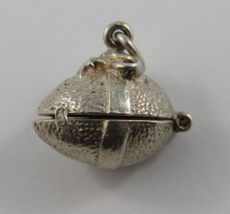 Easter Egg With Chick Inside Mechanical Silver Vintage Charm For Bracelet