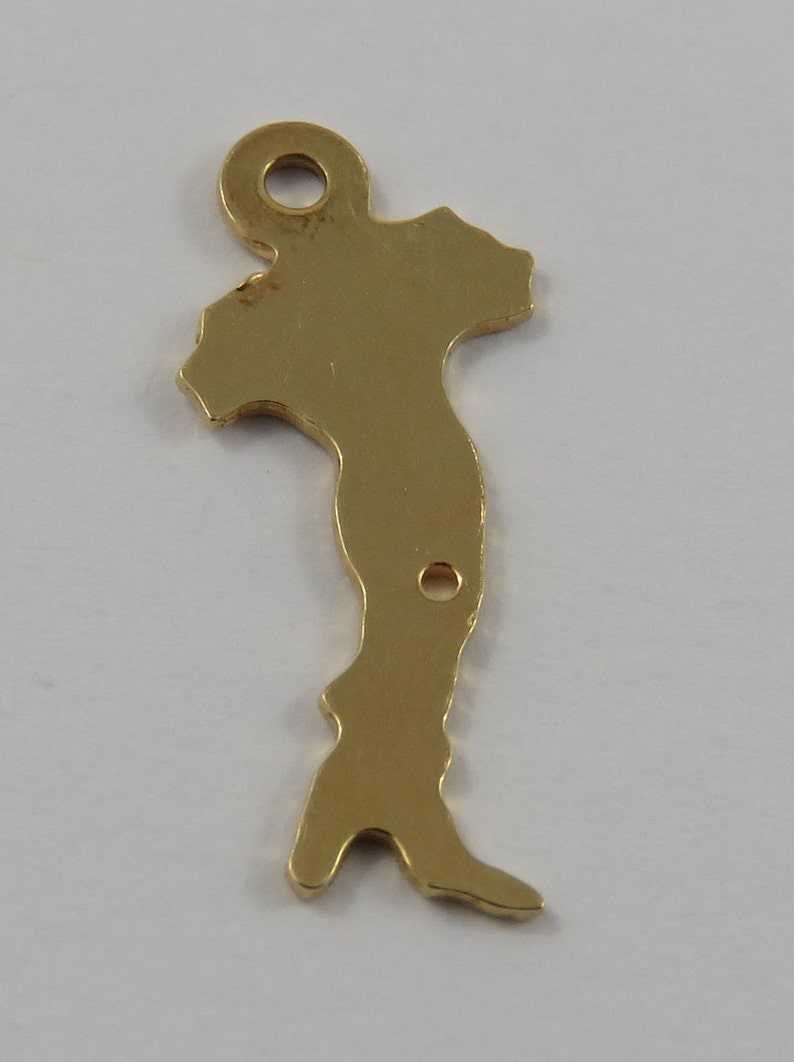 Map of Italy 14K Gold Vintage Charm For Bracelet