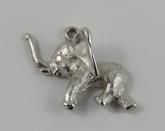 Elephant Sterling Silver Vintage Charm For Bracelet