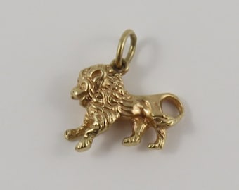 Lion 10K Gold Vintage Charm For Bracelet