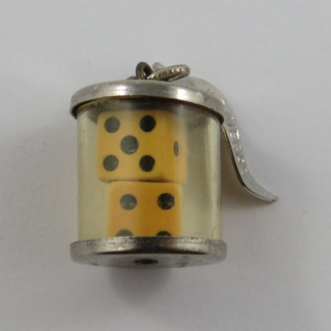 Pair of Yellow Wooden Dice in Cylinder Case With Las Vegas Tag Etsy