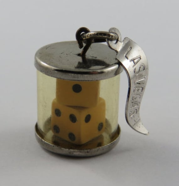 Pair of Dice Charm Antiqued Sterling Silver Pair of Dice Charm Antiqued Sterling Silver