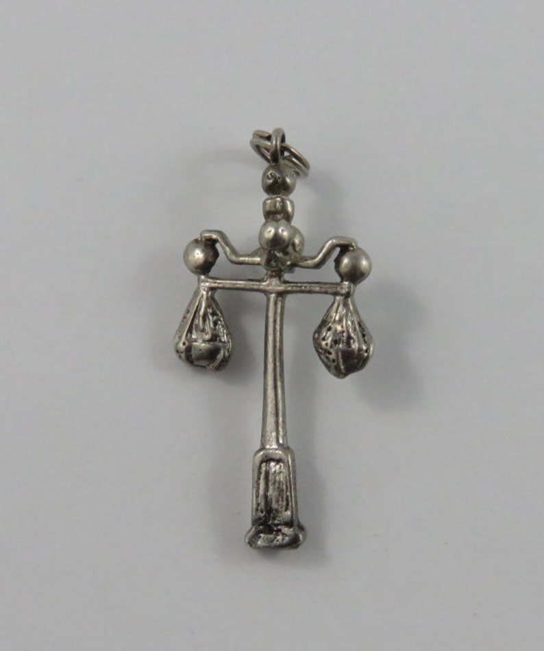 Lamp Post Silver Vintage Charm For Bracelet