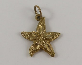 Ciondolo vintage in oro 10 carati con stella marina per braccialetto