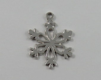 Snowflake Sterling Silver Vintage Charm For Bracelet