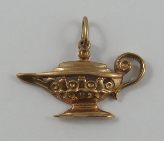 Magische Lampe 10K Gold Vintage Charm Armband