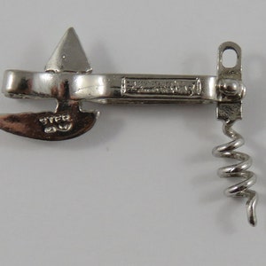 Bottle Opener & Corkscrew Mechanical Sterling Silver Vintage Charm For Bracelet image 7