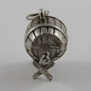 Beer Keg Sterling Silver Vintage Charm For Bracelet image 1