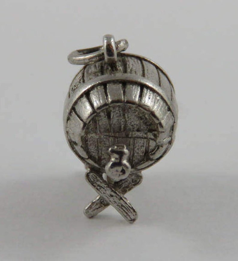 Beer Keg Sterling Silver Vintage Charm For Bracelet image 1