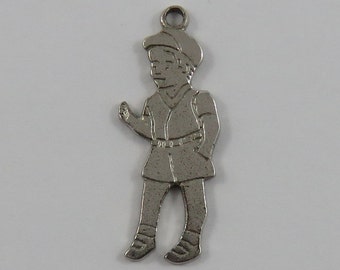 Boy Sterling Silver Vintage Charm For Bracelet