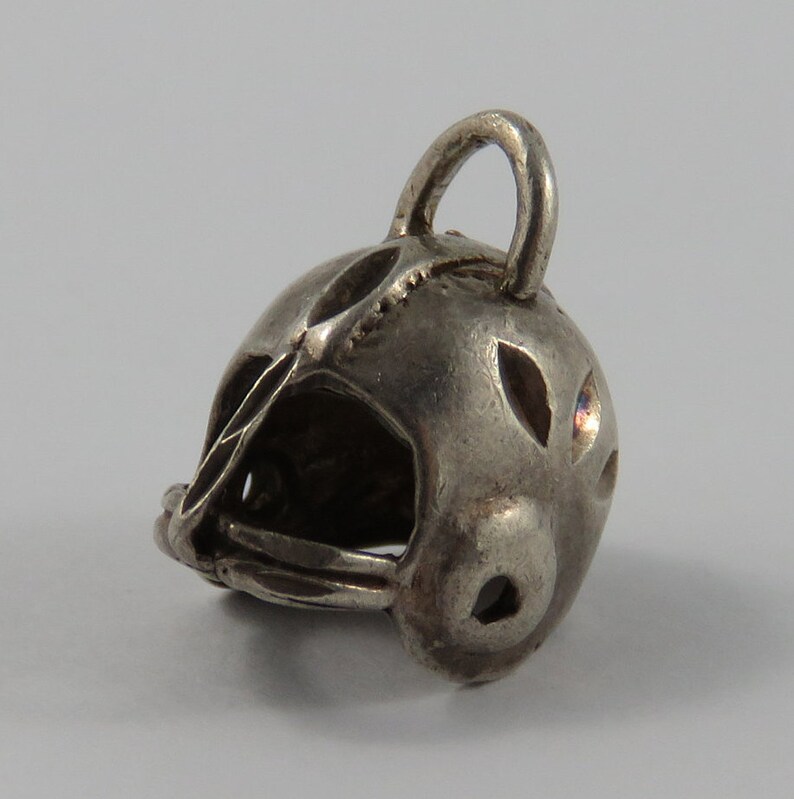 Football Helmet Sterling Silver Vintage Charm For Bracelet