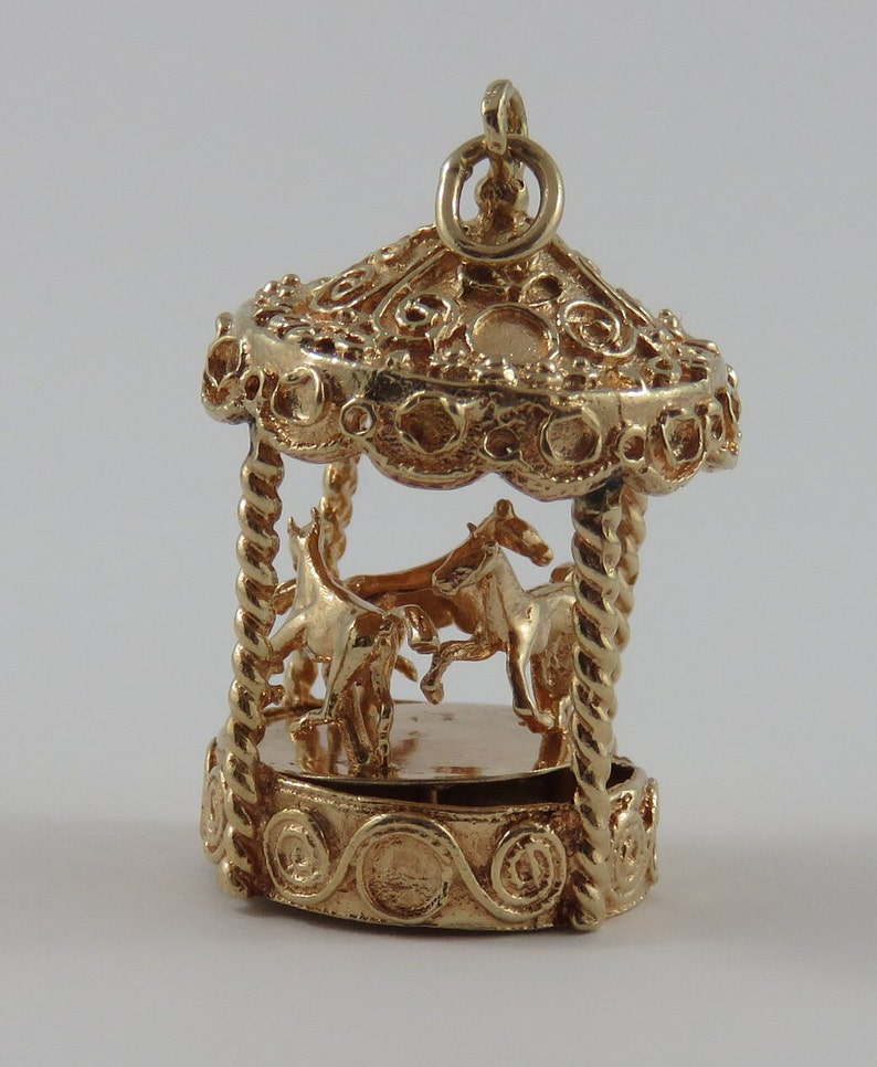 Fairground Carousel With Horses Merry go round Mechanical 14K Etsy Fairground Carousel With Horses Merry go round Mechanical 14K Etsy