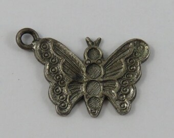 Butterfly Sterling Silver Vintage Charm For Bracelet