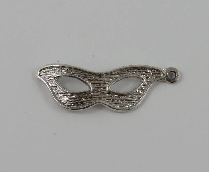 Masquerade Mask Sterling Silver Vintage Charm For Bracelet