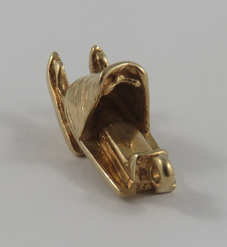 Snowmobile 10K Gold Vintage Charm For Bracelet