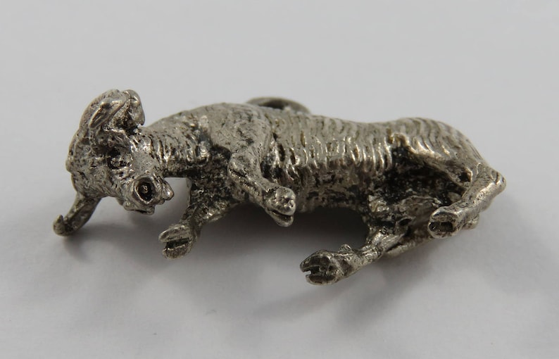 Charging Bull Sterling Silver Vintage Charm For Bracelet