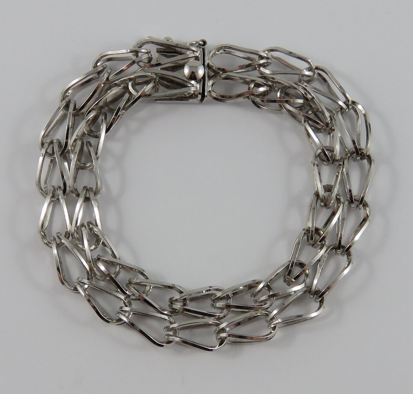 Vintage Signed GC 925 Sterling Silver Mesh Link Bracelet