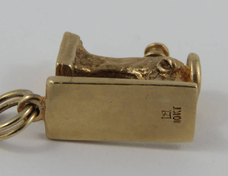 Sewing Machine 10K Gold Vintage Charm For Bracelet