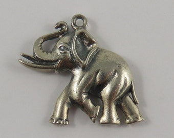 Elephant Sterling Silver Vintage Charm For Bracelet