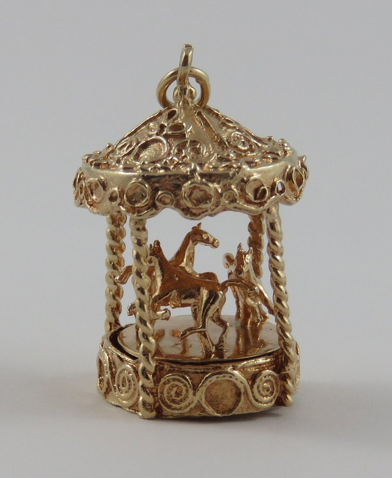 Fairground Carousel With Horses Merry go round Mechanical 14K Etsy Fairground Carousel With Horses Merry go round Mechanical 14K Etsy