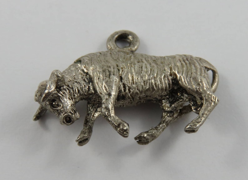 Charging Bull Sterling Silver Vintage Charm For Bracelet