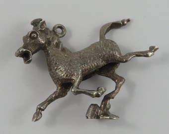 Horse Silver Vintage Charm For Bracelet