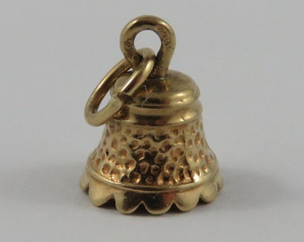 Ringing Bell Mechanical 10K Gold Vintage Charm For Bracelet