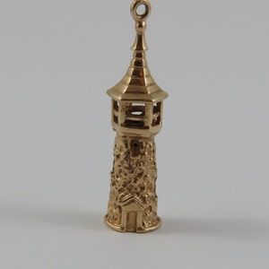 Light House 10K Gold Vintage Charm For Bracelet