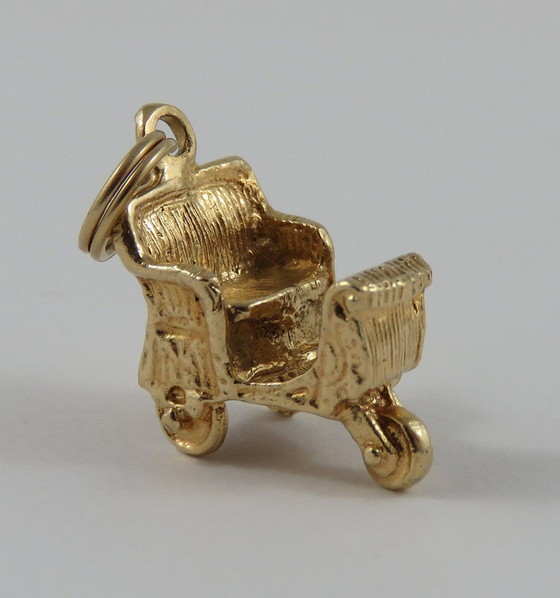 Boardwalk Push Cart 14 Karat Gold Vintage Charm For Bracelet