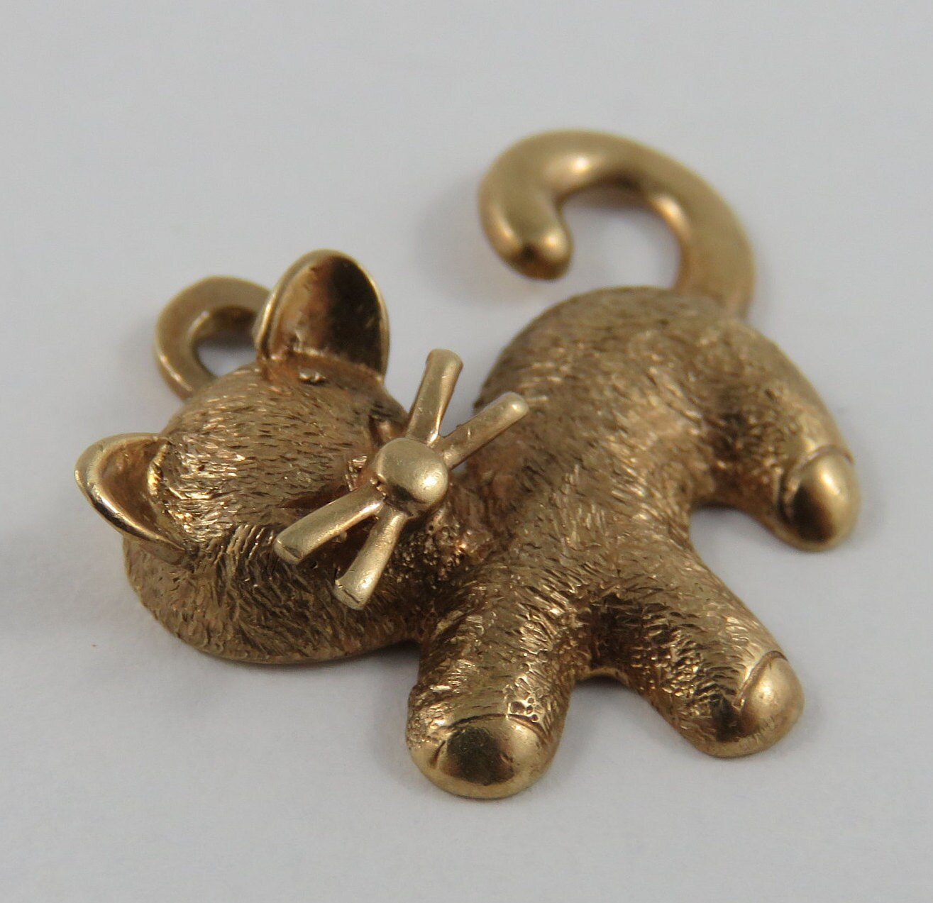 Cat 10K Gold Vintage Charm for Bracelet Etsy