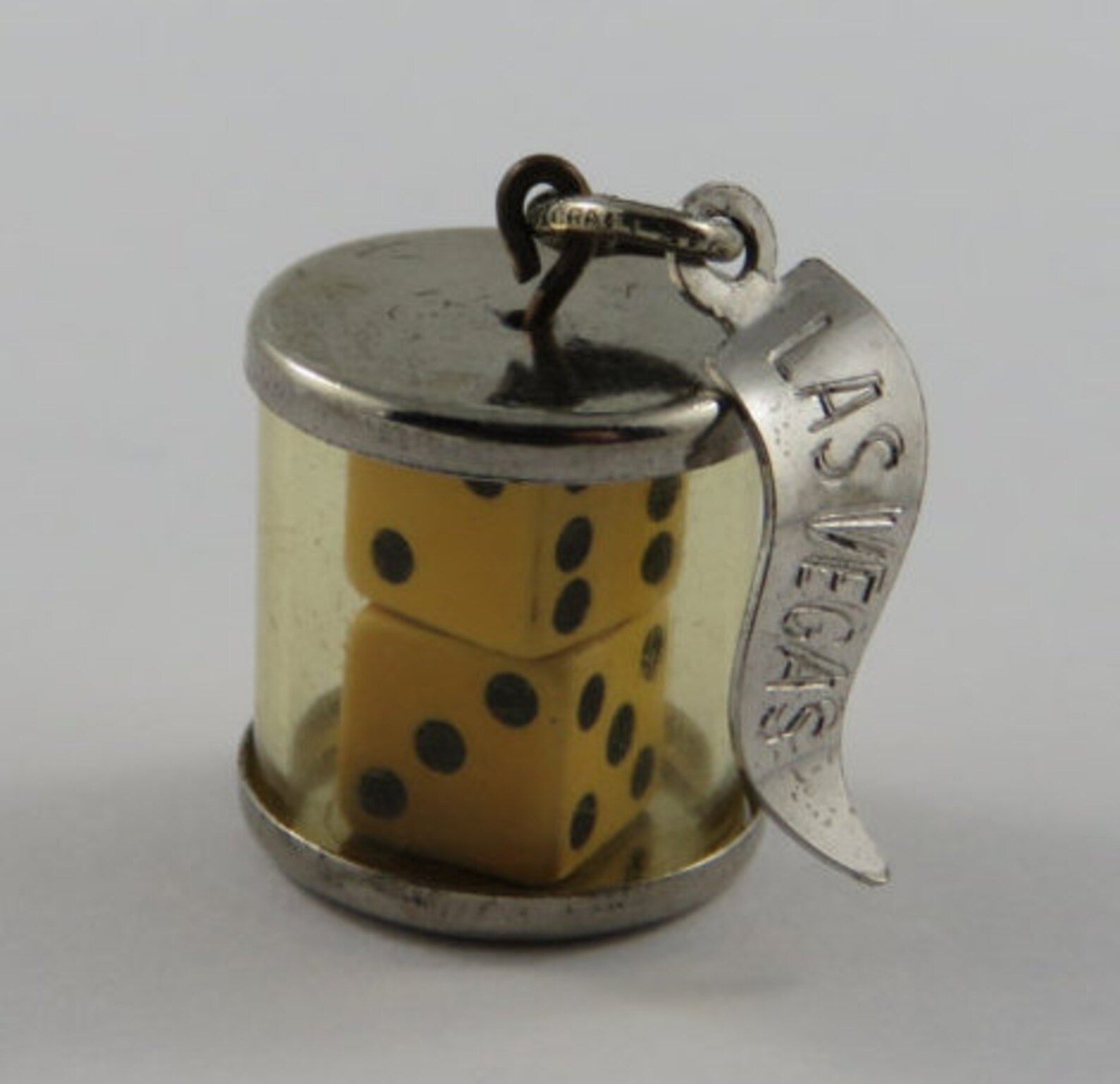 Pair of Yellow Wooden Dice in Cylinder Case With Las Vegas Tag Etsy