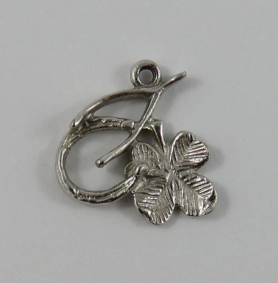 Sterling Silver Lucky Wishbone Clover & Horseshoe Charm 
