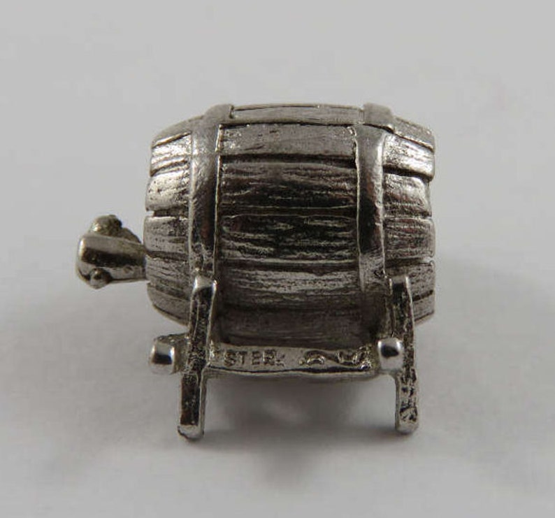 Beer Keg Sterling Silver Vintage Charm For Bracelet image 5