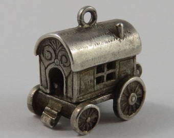 Caravan Mechanical Silver Vintage Charm For Bracelet