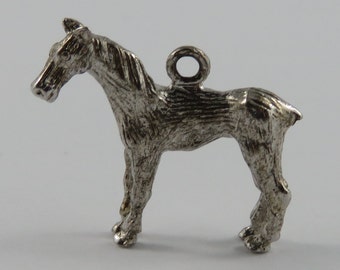 Horse Sterling Silver Vintage Charm For Bracelet