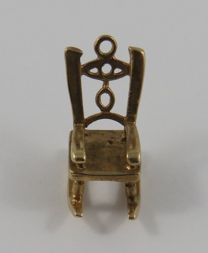 Rocking Chair 10K Gold Vintage Charm For Bracelet