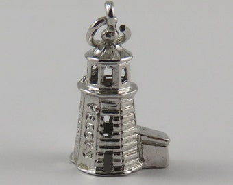 Peggy's Cove Lighthouse Halifax, ciondolo vintage in argento sterling della Nuova Scozia per braccialetto